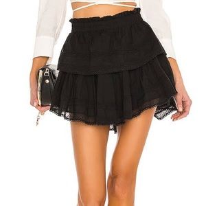 BLACK AND WHITE Ruffle Mini Skirt in Antique
LoveShackFancy